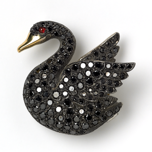 Black swan with black diamonds