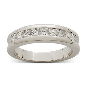 Channel-set diamond wedding ring