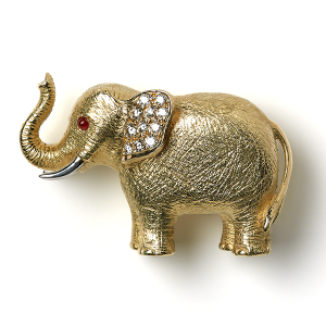 Elephant with diamonds to ear