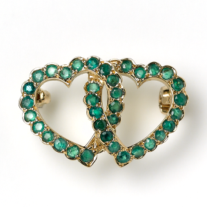 Interlocking emerald hearts