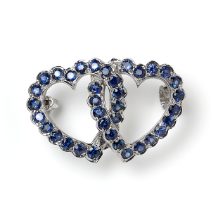 Interlocking sapphire hearts