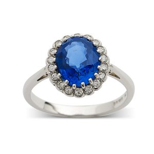 Sapphire with diamond surround