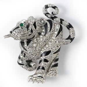 Diamond and enamel tiger
