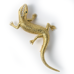 Lizard in gold with diamonds