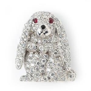 Rabbit with diamonds and rubies