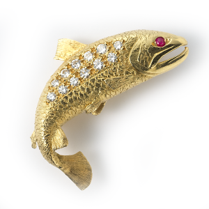 Salmon with diamonds