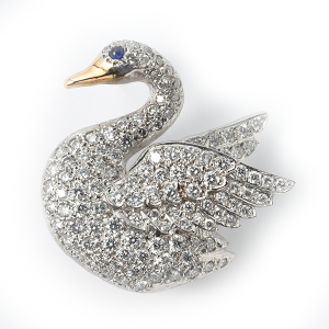 Swan with diamonds